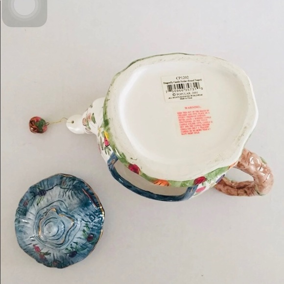 Porcelain Tea Pot House Candle Holder - Picture 6 of 8